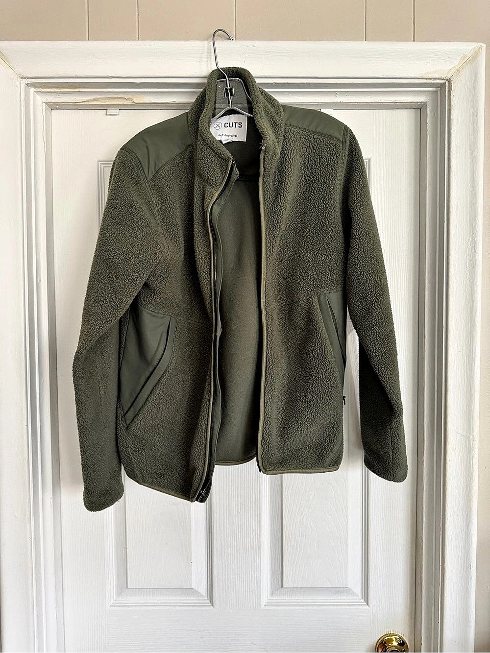 CUTS The Friday Projects Sherpa Fleece Jacket in Forest Green Size Small Like Ne